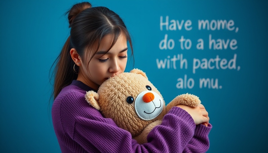 Self-care for individuals with ADHD: woman hugging toy, contemplating life.