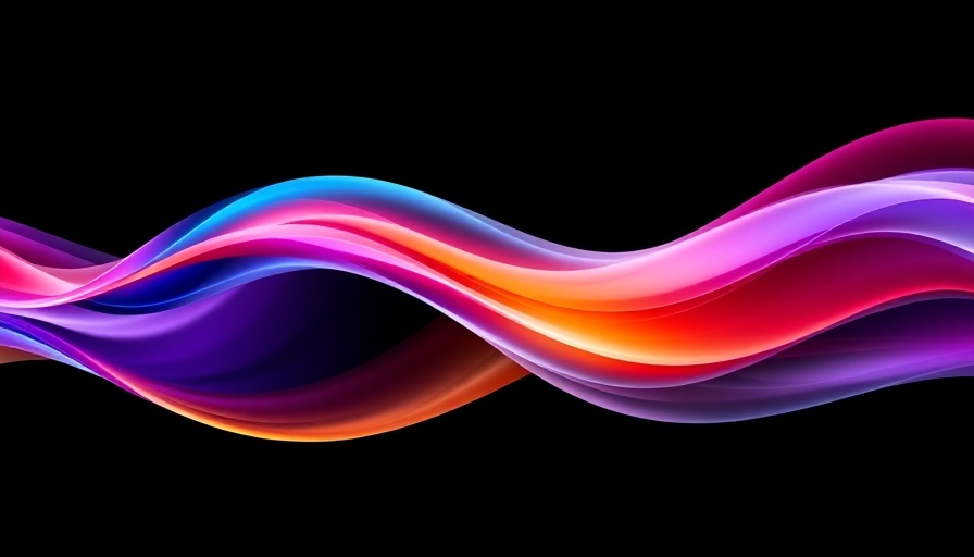 Vibrant abstract wave in gradient colors.
