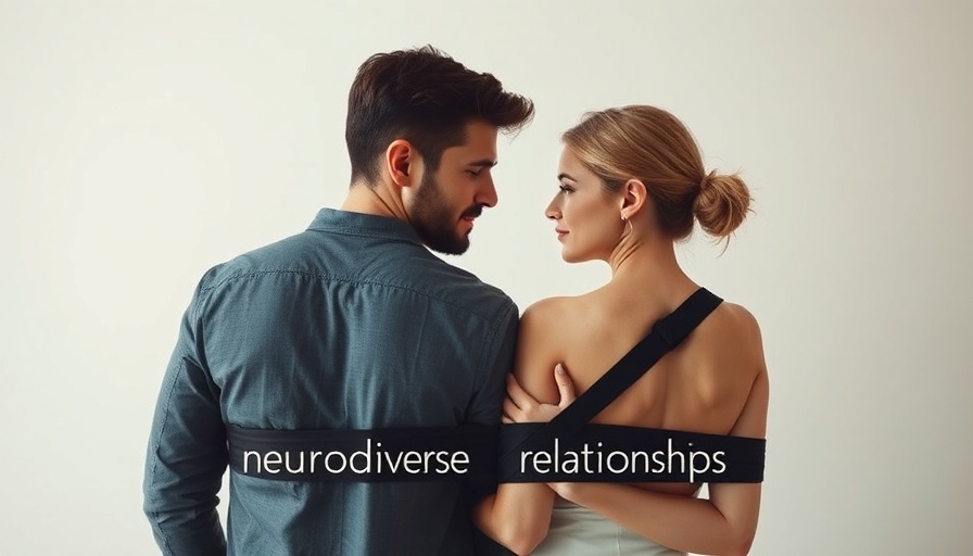 Codependency in neurodiverse relationships: Couple facing each other tied with straps.