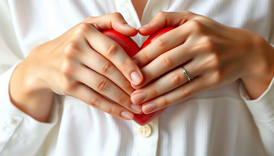 Hands gently on heart, symbolizing self-love and healing.
