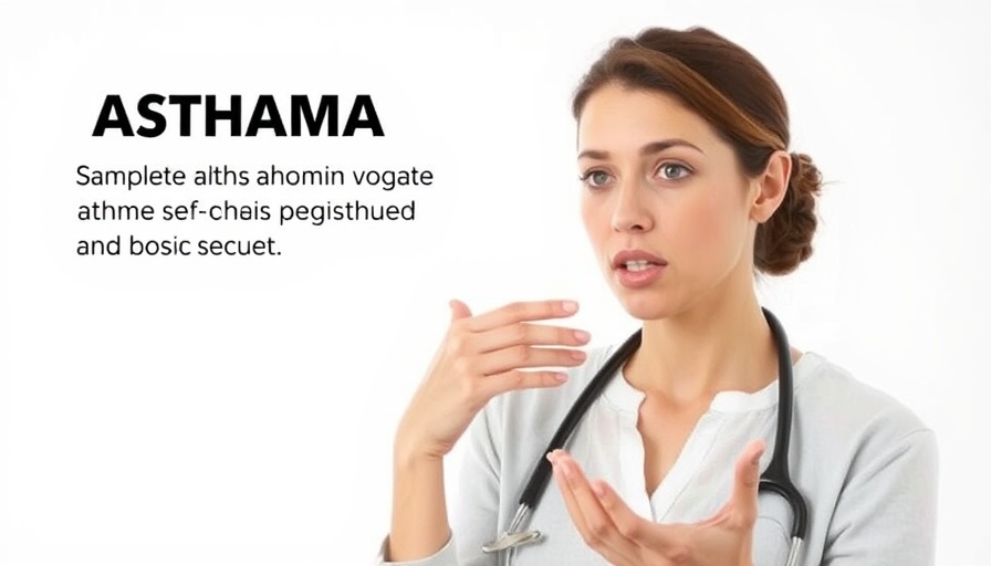 Professional woman discusses asthma severity and medications.