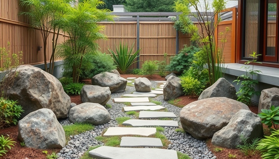 Serene Zen rock garden design for tiny backyard landscaping ideas.