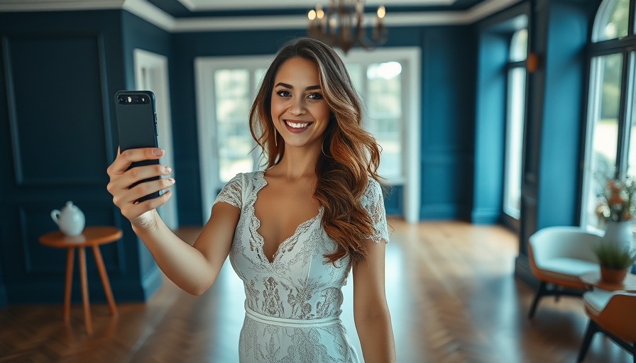 Woman capturing a selfie in white dress for spring wellness tips.