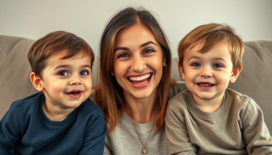 Mother and children making silly faces, finding joy in motherhood.