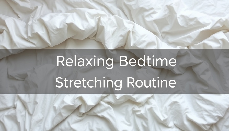 Bedtime stretches for relaxation on crumpled white sheets.