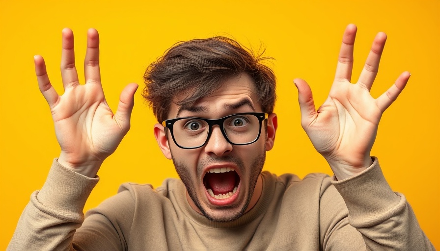 Frustrated man expressing emotion, triggers of emotional meltdowns concept.