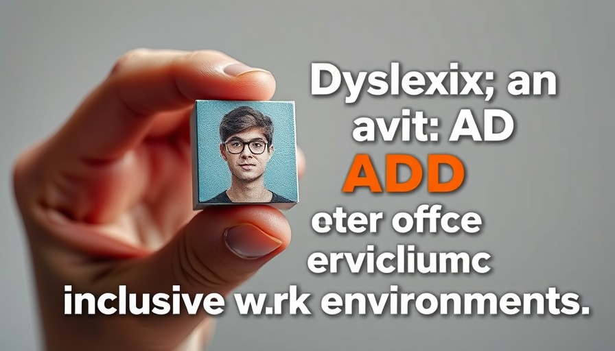 Close-up of a hand holding a photo cube with text on neurodiversity.