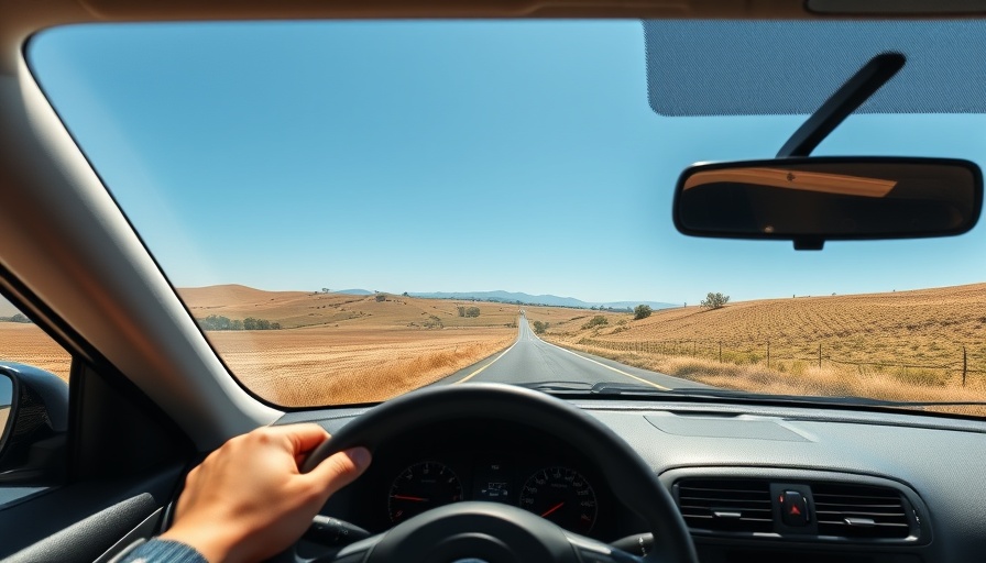 Driving through scenic countryside with UK license.