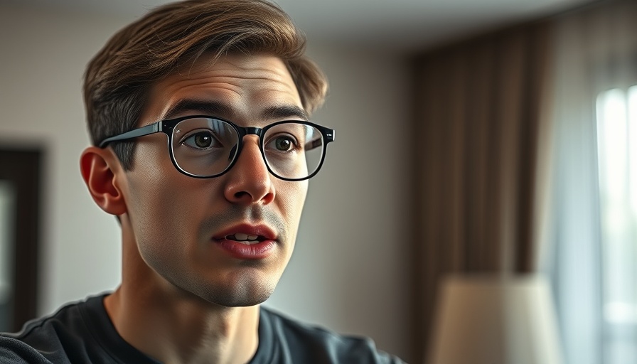 Young man indoors talking to camera, Ras Al Khaimah for expats.
