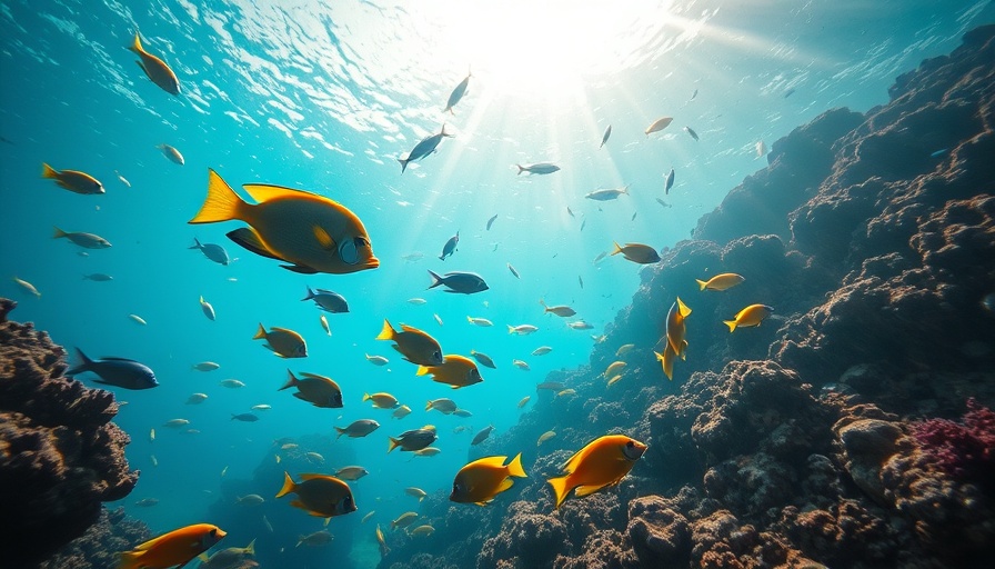 Vibrant coral reef scene with retirement planning text overlay