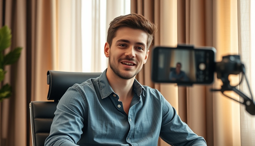 Young man recording a video indoors, related to retiring in Penang.