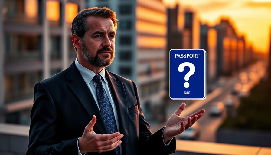 Man discussing cheapest citizenship by investment, scenic background.