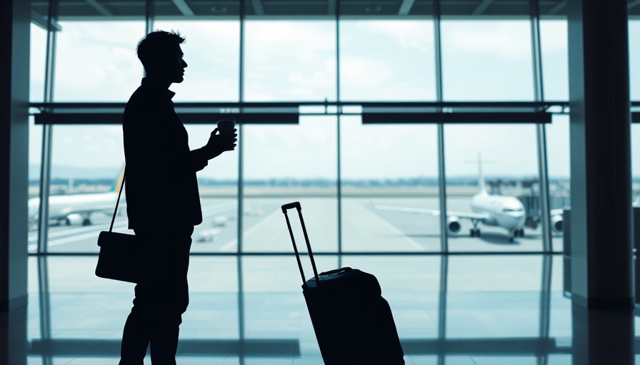 Traveler with luggage at airport, international health insurance for expats.