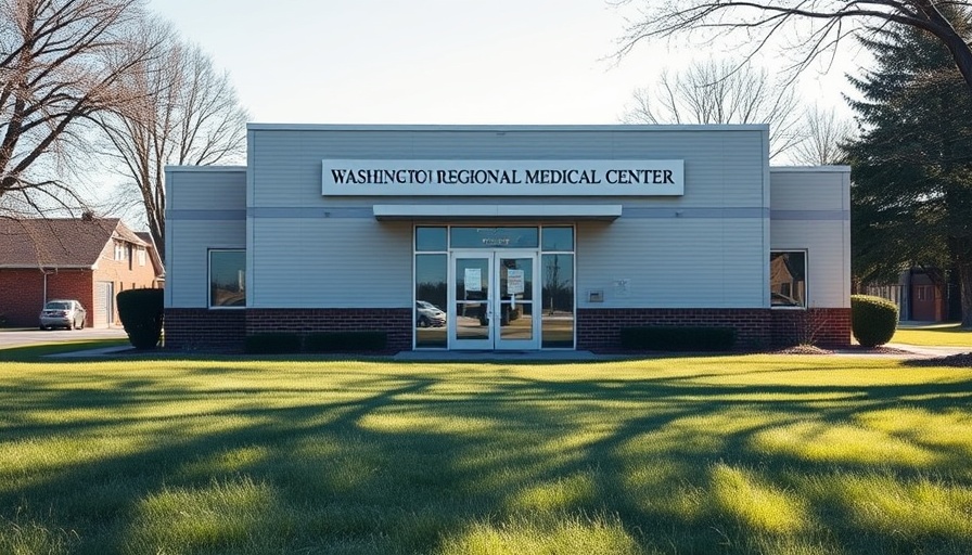 Front of closed NC hospital depicting hospital closure.