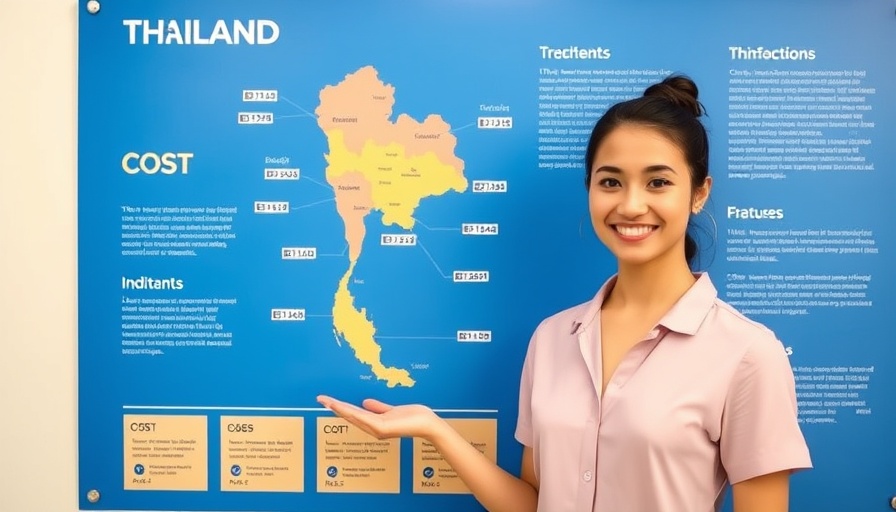 Cost of living in Thailand graphic with map and presenter.