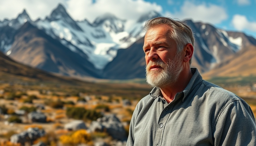 Mature man in Patagonia discussing living costs.