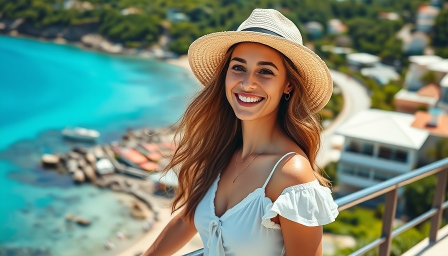Cost of Living in Vlorë, Albania: woman in sun hat with ocean backdrop