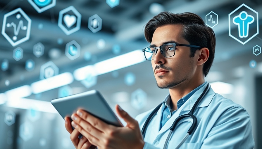 International Healthcare Update for Expats 2025: doctor with digital healthcare graphics.