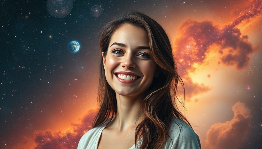 Serene woman in cosmic setting, reflecting cultural awareness.