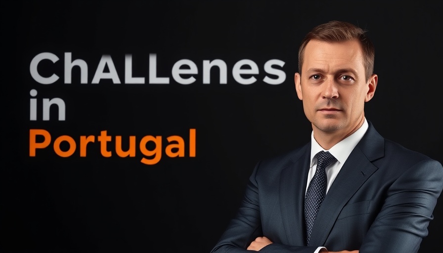 Man in suit with text on Portugal challenges, Residency Renewal in Portugal context.