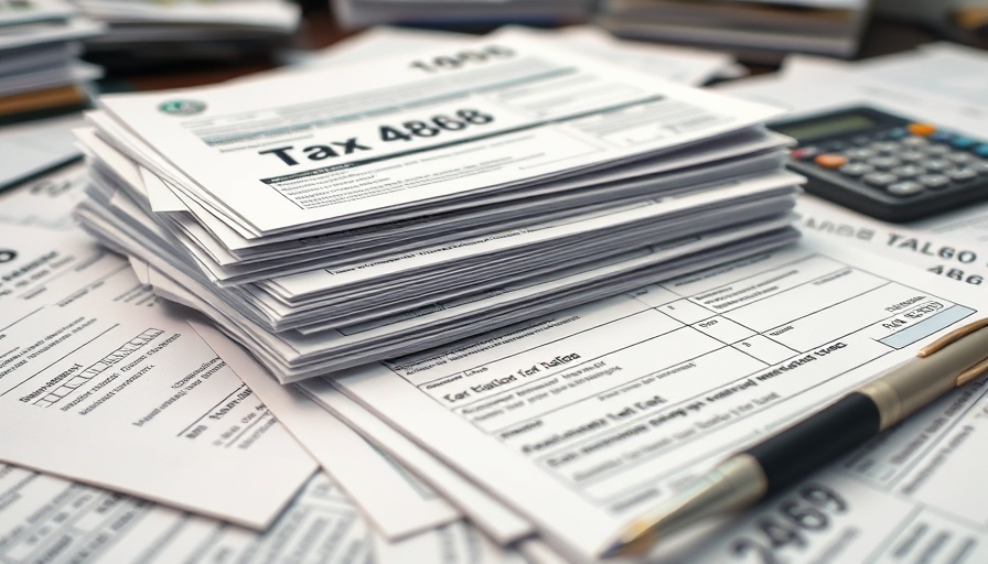 Filing for a tax extension with Form 4868 documents and calculator.