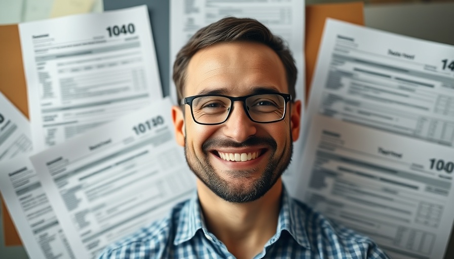Key tax forms for US expats in 2025 with smiling man.
