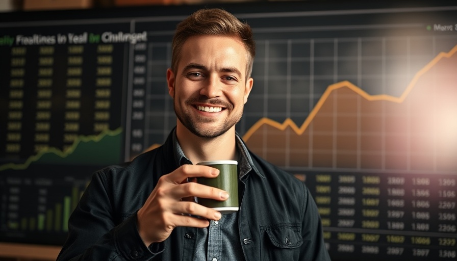 Casual man with coffee, success in remote jobs always hiring.