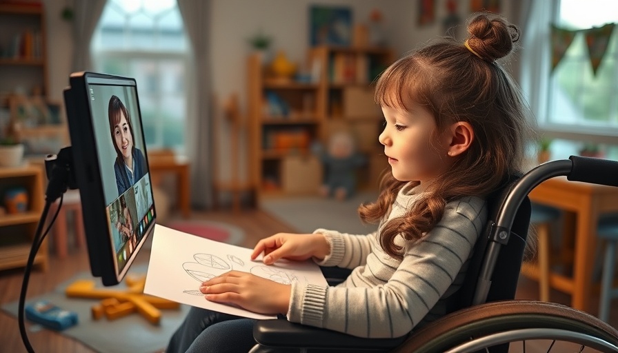 Child receiving hospital care at home, video call support.
