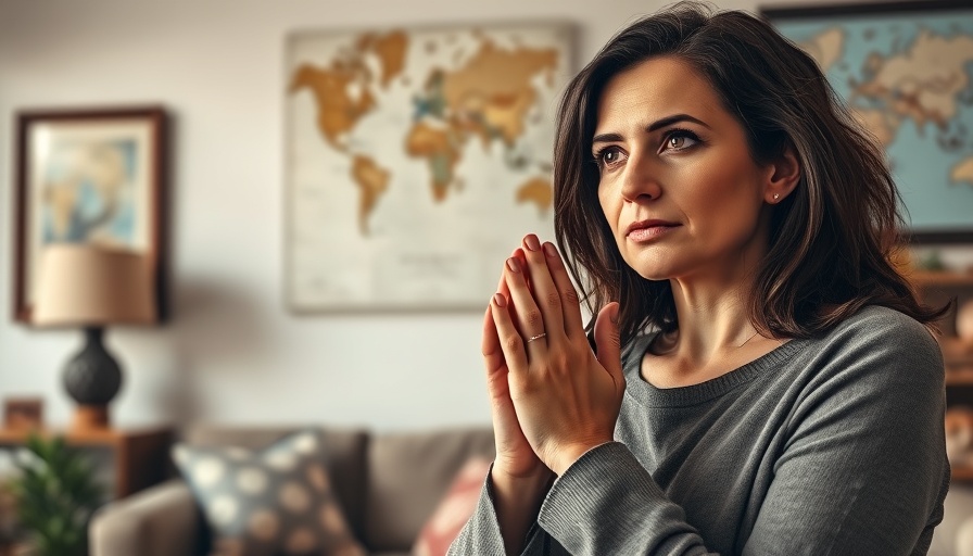 Thoughtful woman seeking family support in a calm environment