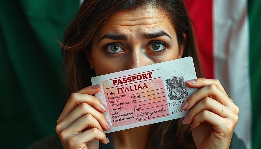 Concerned woman with rejected Italian passport, Italy citizenship by descent.