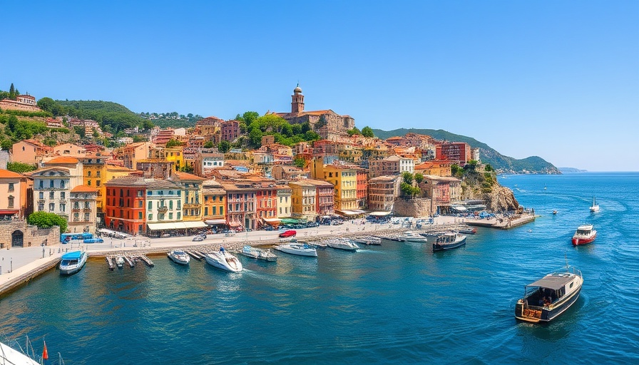 Best places to retire in 2025 along a scenic coastal city with boats.