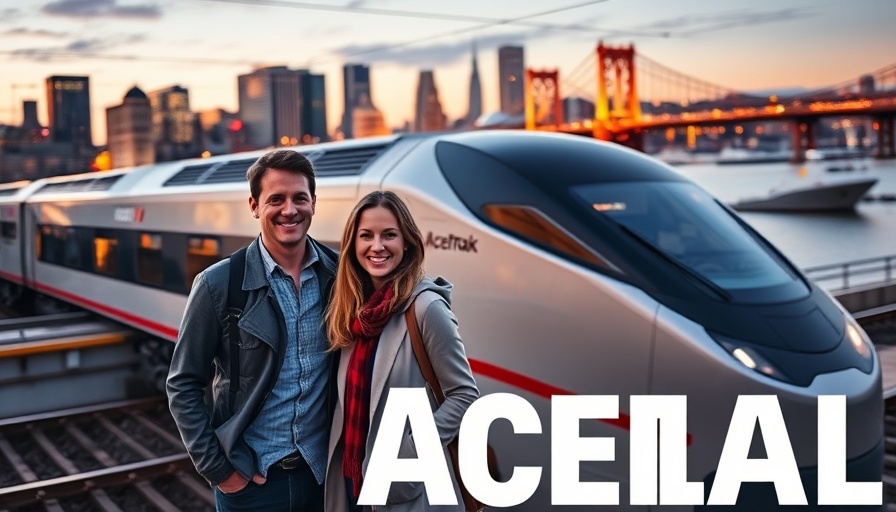 Amtrak Acela review with smiling couple and cityscape