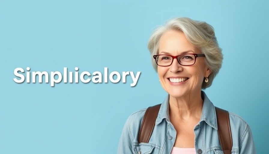 Smiling woman promoting downsizing for minimalist living.