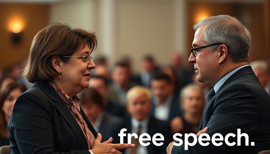 Free speech in the West discussion, professionals with audience.