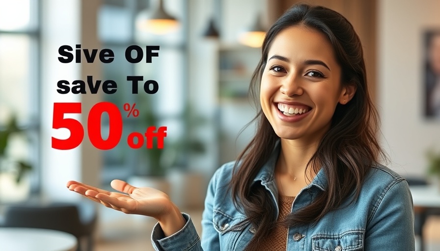 Smiling woman promoting Mexico relocation guide discount indoors.