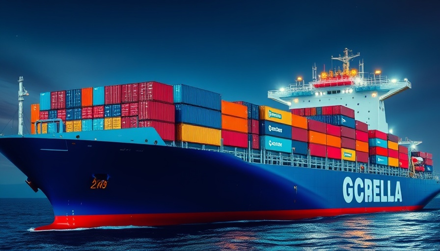 Ocean Freight advertisement with cargo ship and service details.