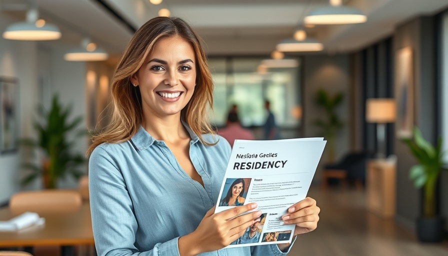 FMM requirements for residency in Mexico guide presented by woman in office.