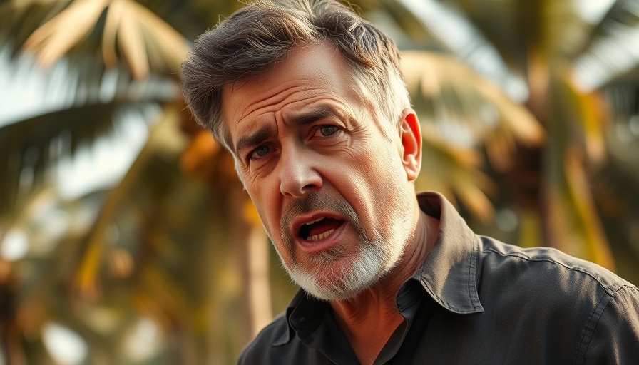 Middle-aged man expressing serious concern about loneliness after 65.