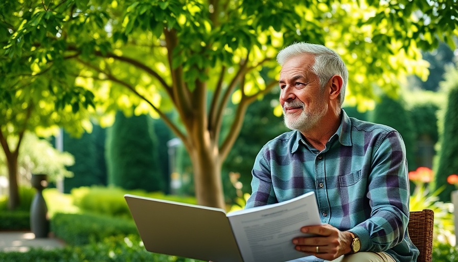 Middle-aged couple sharing advice for retirement over 55 outdoors.