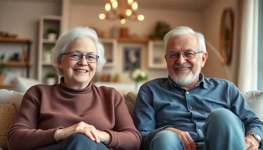 Older couple enjoying relaxed moment in cozy living room.