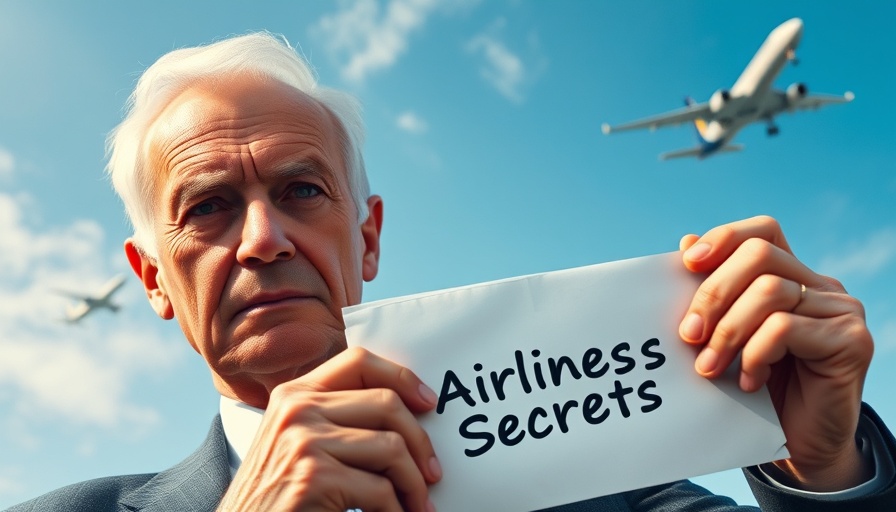 Senior travel hacks airlines don't want you to know, elderly man with secret envelope.