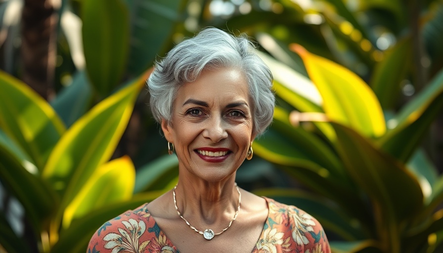 Confident mature woman in garden, life lessons for vitality.