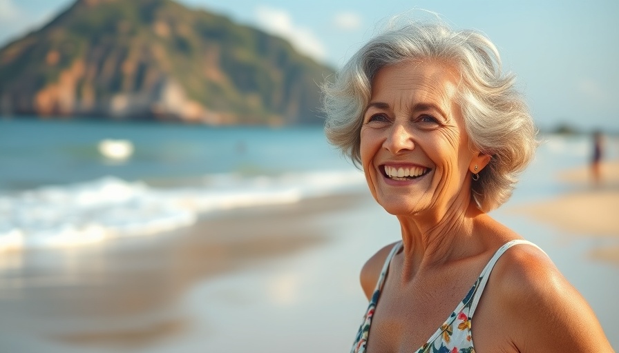 Smiling woman embracing life in Sayulita, beach background, Moving to Sayulita, Mexico.
