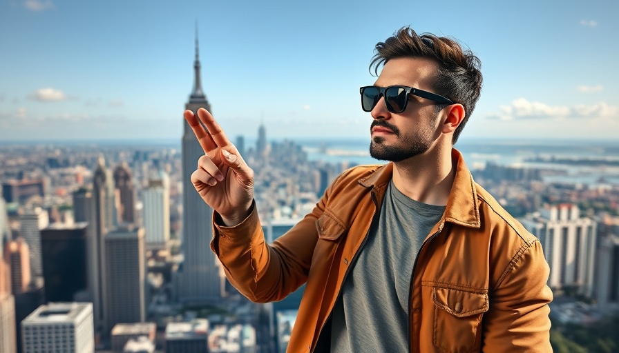 Confident man overlooking cityscape, highlighting countries Americans should move to in Latin America.