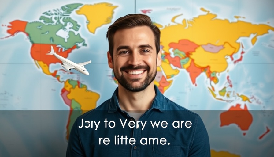 Smiling man in front of world map with 'Plan B' text overlay.