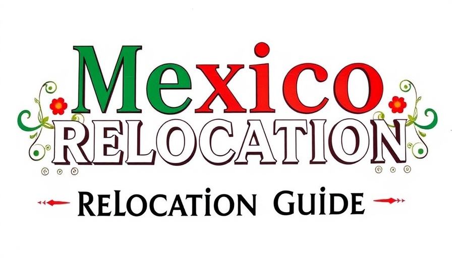 Typography design for Mexico relocation guide featuring decorative elements.