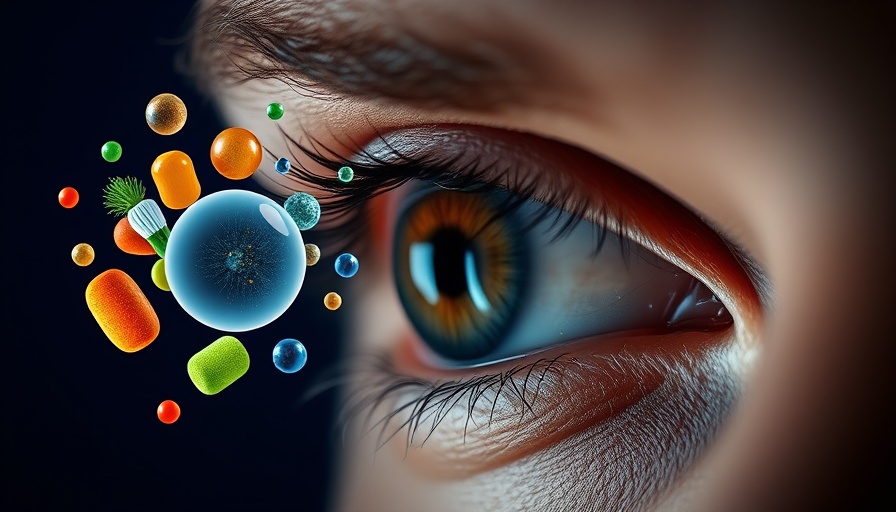 Vitamins supporting eye health, close-up eye view