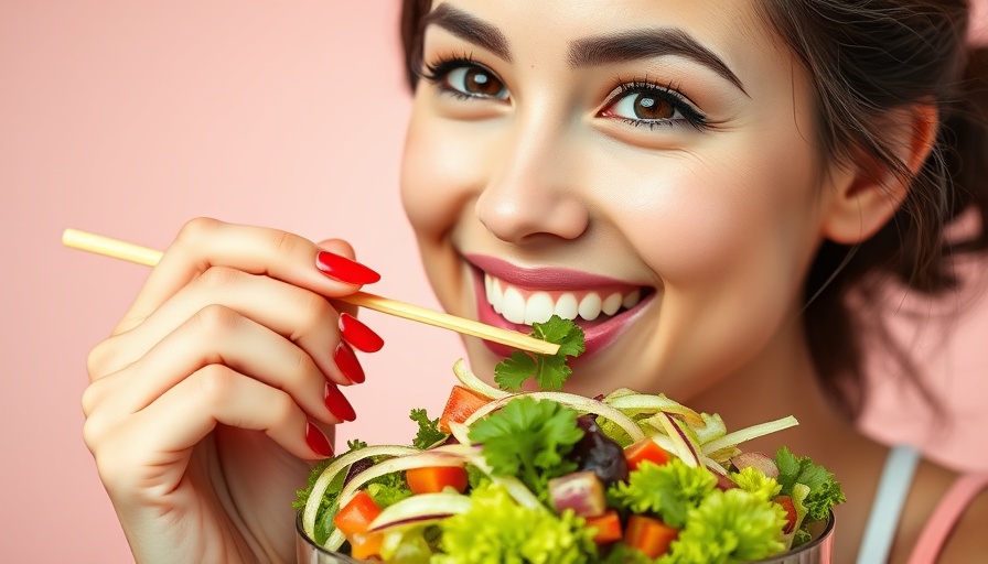 Woman enjoying salad for eye health; Foods for Eye Health Women