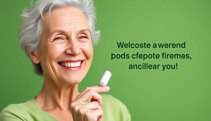 Natural solutions for high blood pressure featuring a capsule and a smiling woman.