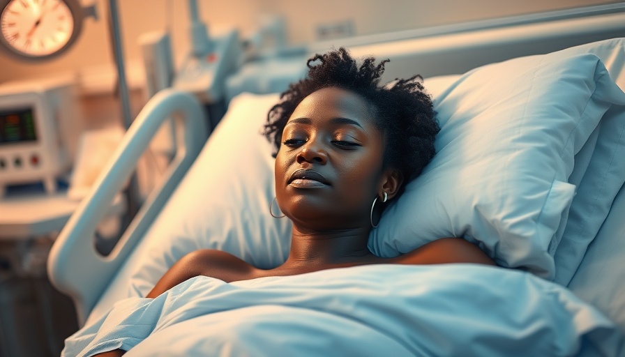 Patient recovering from endometriosis surgery in hospital bed.